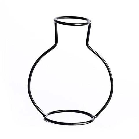 Home Party Decoration Vase Abstract Black Lines Minimalist Abstract Iron Vase Dried Flower Vase Racks Nordic Flower Ornaments