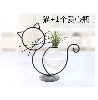 Home Party Decoration Vase Abstract Black Lines Minimalist Abstract Iron Vase Dried Flower Vase Racks Nordic Flower Ornaments