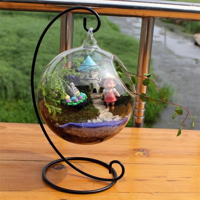 Adeeing Creative Clear Glass Ball Vase Micro Landscape Air Plant Terrarium Succulent Hanging Flowerpot Container