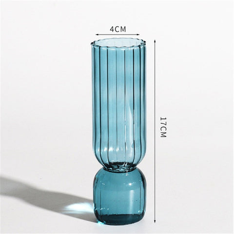 Nordic Glass Vase Home Small Hydroponic Plant Glass Bottle Living Room Decor Dried Flower Decoration Transparent Flower Vase