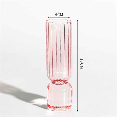 Nordic Glass Vase Home Small Hydroponic Plant Glass Bottle Living Room Decor Dried Flower Decoration Transparent Flower Vase