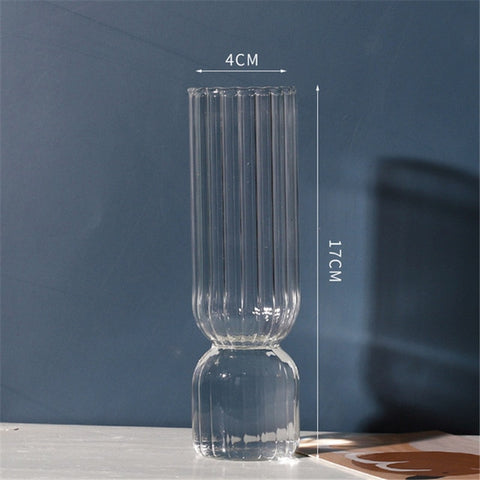 Nordic Glass Vase Home Small Hydroponic Plant Glass Bottle Living Room Decor Dried Flower Decoration Transparent Flower Vase