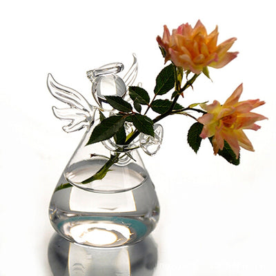 2020 Clear Angel Glass Hanging Vase Terrarium Hydroponic Container Plant Pot DIY Home Wedding Garden Decor Vase Drop shipping