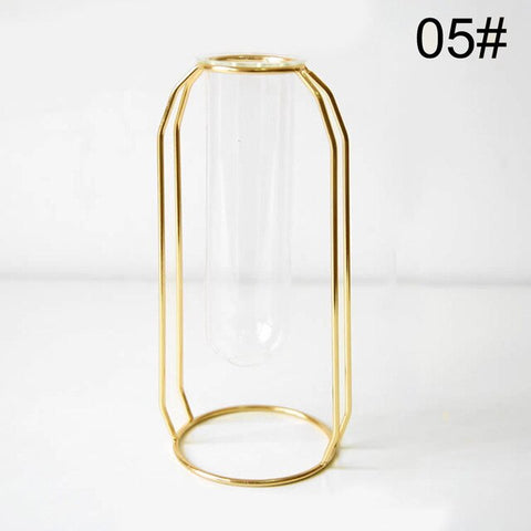 Creative Vase Home Decor Nordic Style Art Retro Vase Metal Plant Holder Decoration Iron Line Flowers Ornament For Home Garden