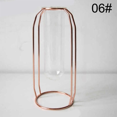 Creative Vase Home Decor Nordic Style Art Retro Vase Metal Plant Holder Decoration Iron Line Flowers Ornament For Home Garden