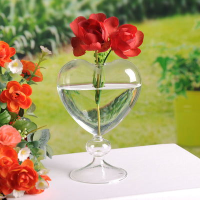 Glass Flower pots planter heart glass vase standing home decoration flower vase desktop decorative vase wedding party decor