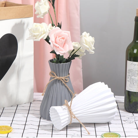 1PCS Creative Imitation Rattan Simplicity Vases Anti-ceramic Vases European Wedding Modern Room Decorations Home Decoration