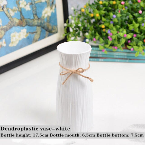 2020 Flower Vase Decoration Home Plastic Vase White Imitation Ceramic Flower Pot Flower Basket Nordic Decoration Vases