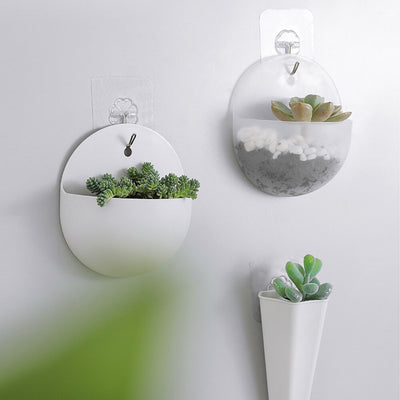 2020 New Wall Mounted Flower Vase Wall Hanging Planter Vases Plastic Succulent Plants Container DIY Home Decoration Accessories