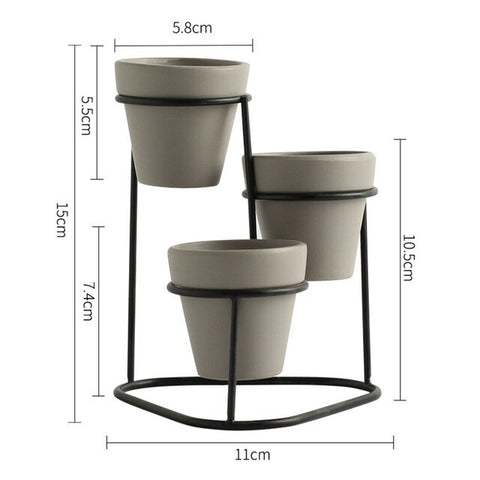 ♕s Nordic Iron Line Flower Plant Vase Pot Sets Desktop Stand Holder  Basket Decorative Shelves