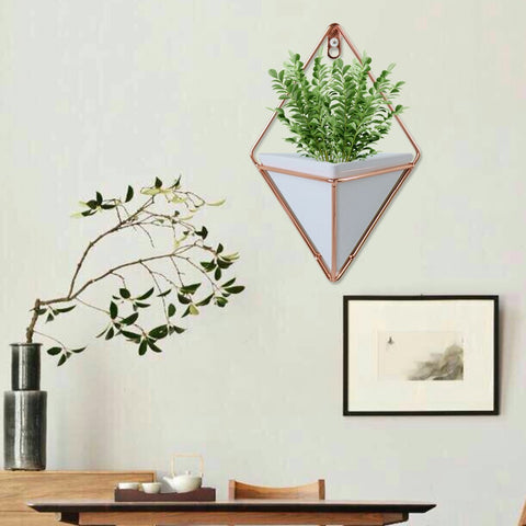 Retro Hanging Iron Line Vase Acrylic Flower Pot Vase Home Decoration Metal Plant Holder Nordic Styles Iron Vases Ornament