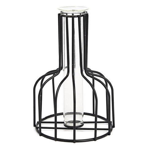 Retro Iron Line Vase Hydroponic Plant Flower Vase Metal Plant Holder Nordic Styles Tabletop Home Decoration Accessories Modern