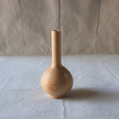 Mini size Wooden dried flower vase table small retro solid wood vase flower dinning table accessories small ornaments